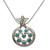 925 Silver Sterling Retro Opal Pomegranate Fruitfulness Jewish Pendant Necklace