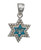 925 Silver Sterling Menorah Star of David Opal Pendant Holy Necklace Gift Box