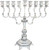 Hanukkah Menorah Diamond Design Ornament 9 Branch Candles Holder TRADITIONAL
