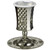 Silver Plated Kiddush Cup Ornate Design Wine Shabbat Holiday Stylish with Stem 