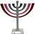 Enamel 9 Branch Hanukkah Candles Menorah Silver Ornament Luxurious lamp Gift 