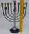 Aluminum Hanukkah Menorah with Dreidel Charm Classic signs Tree Design 9 Candles