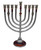 Aluminum Hanukkah Menorah with Dreidel Charm Classic signs Tree Design 9 Candles