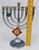 Aluminum Hanukkah Menorah with Dreidel Charm Classic signs Tree Design 9 Candles