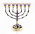 Decorated Enamel Gold Plated lamp Israel 7 Branch Menorah Judaica Special Gift