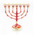 Decorated Enamel Gold Plated lamp Israel 7 Branch Menorah Judaica Special Gift