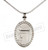 GOD with charm Silver color Necklace Oval RHODIUM Pendant Jewish Judaica gift