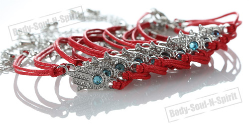 Lot Red Hamsa Evil Eye Bracelets STRING Kabbalah good Lucky Charm Jewelry -  AAAAA