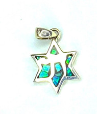 925 sterling silver Star of David Pendant with hebrew chai elegant gift BOX