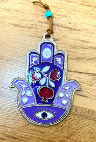 Pomegranates Chai Evil eye Hamsa Wall Hang design Silver plated protected gift