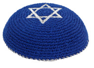 Holyland Blue Star of David Knitted Kippah Yarmulke Tribal Dome cupola  Kippa