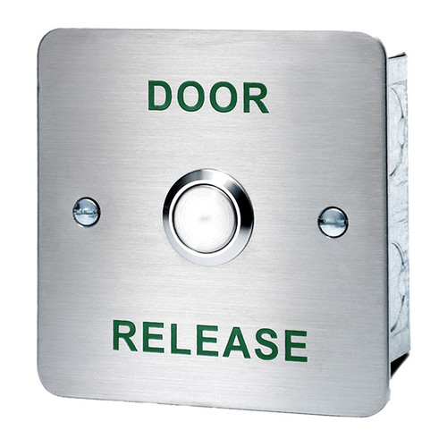 Brushed Stainless Steel Exit Button, Door Release, Flush Mounted