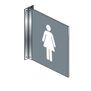 Ladies Restroom Flag Sign