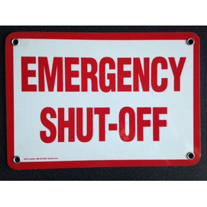Emergency Shut Off Sign
