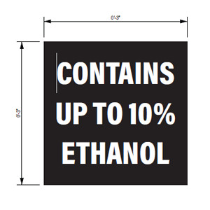 10% Ethanol Decal 3"x3"