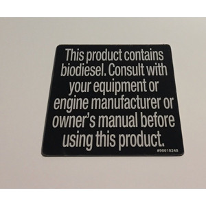 Biodiesel Warning Pump Decal