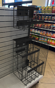 BLACK 3FT Meat Snack Equipment - Tiered Stick Merchandiser