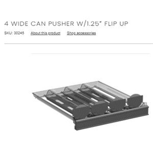 4 W Can Pusher w/1.25" Flip Up Tobacco Hardware