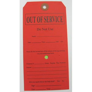Tag - Pump out of service