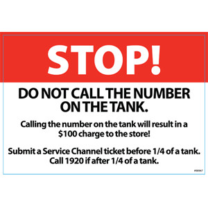 Decal Back Room CO2 Tank call instructions