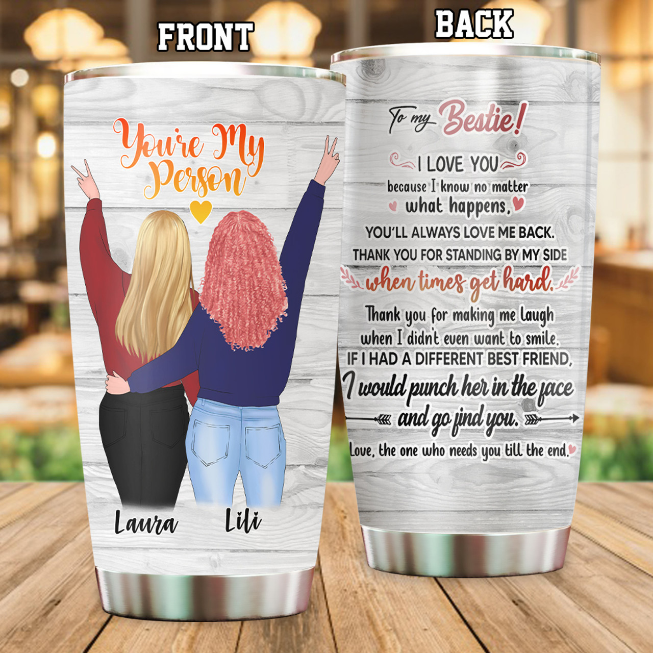 Personalized Gift For Best Friends Bestie Tumbler Cup - Moosfy.com