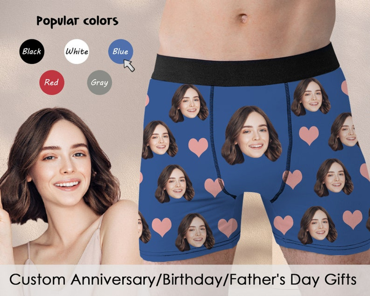 Personalized Boxers for Husband or Boyfriend Custom Photo Boxer