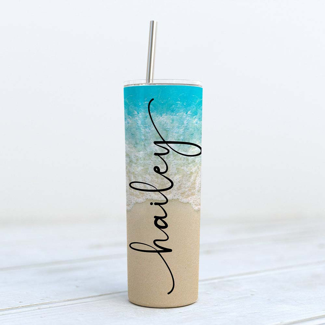 Personalized Vacation Tumblers With Straw, Design: FM13 - Everything Etched