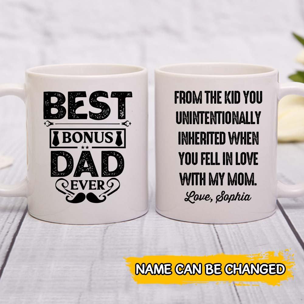 Personalized Gift For Step Dad Best Bonus Dad Ever Mug Moosfy