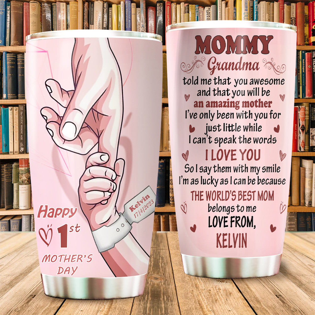 Mom Tumbler With Kid Names-mother's Day Gift-new Mama-new Mom Gift