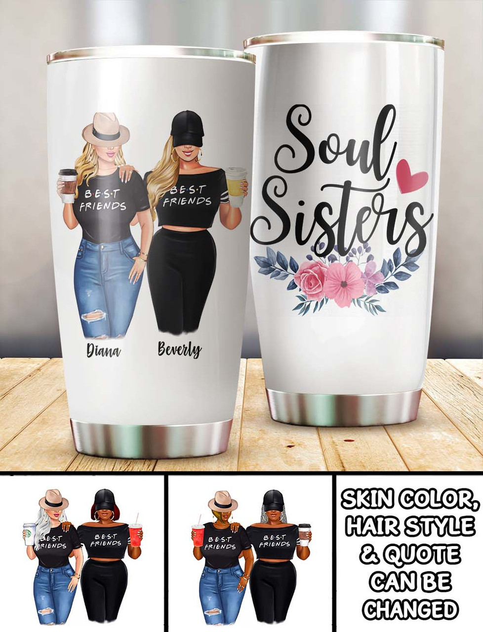 Moosfy Personalized Tumbler - Best Curvy Friends/Sisters Tumbler, Best  Friend Tumbler Cups,Friends Tumbler Cup, Sister Tumblers,Personalized Best  Friend Tumblers