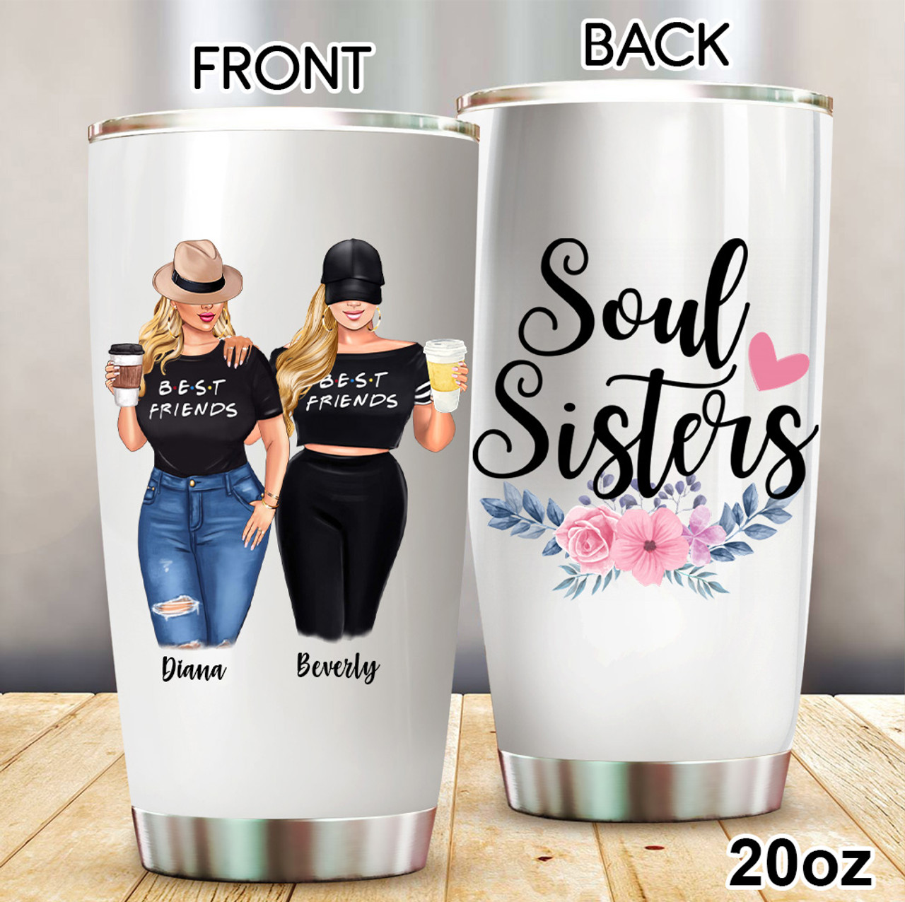 Moosfy Personalized Tumbler - Best Curvy Friends/Sisters Tumbler, Best  Friend Tumbler Cups,Friends Tumbler Cup, Sister Tumblers,Personalized Best  Friend Tumblers