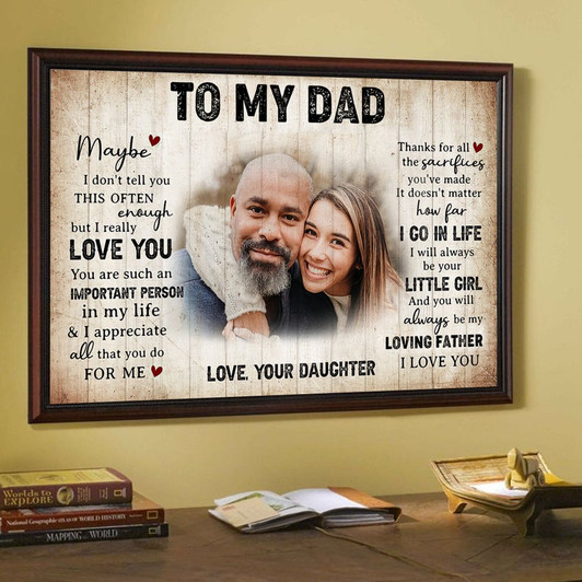 Personalized Gift For Dad From Daughter Vintage Poster Home Decor Personalized Gift For Dad From Daughter Vintage Poster Home Decor