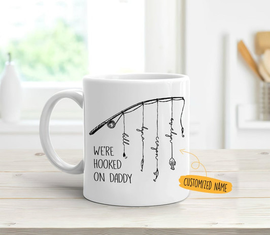 Personalized We Hooked The Best Dad Fishing Mug Custom Kids Name Father's  Day Idea Dad Gifts Dad Fishing Fisher Coffee Mug Unique Gifts For Dad