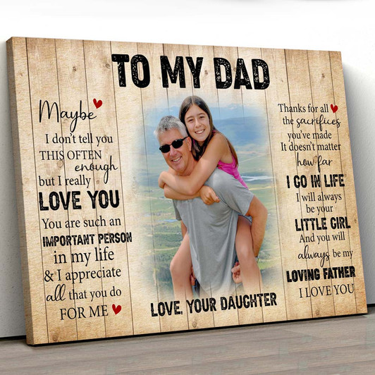 Personalized Gift For Dad From Daughter Vintage Canvas Home Decor Personalized Gift For Dad From Daughter Vintage Canvas Home Decor