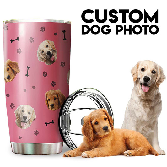 Customized Gift For Dog Lover Dog Face Tumbler Cup Customized Gift For Dog Lover Dog Face Tumbler Cup