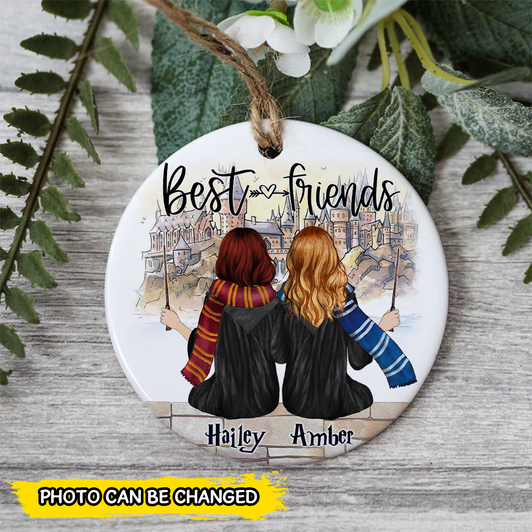 Best Friend Gift, Personalized Wizard Ceramic Ornament, Gift For Sister Best Friend Gift, Personalized Wizard Ceramic Ornament, Gift For Sister