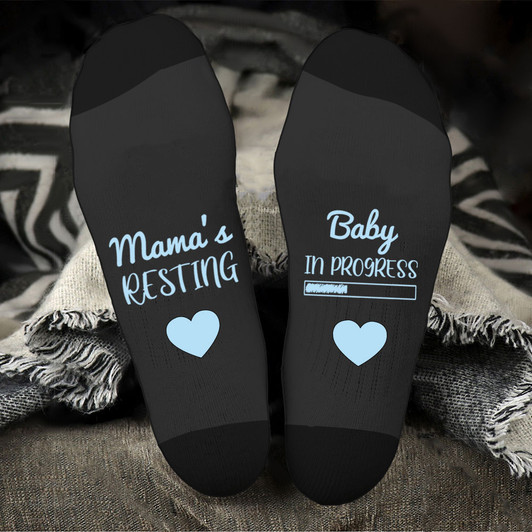 Pregnant Mom Gift For Expecting Mom Mama's Resting Baby In Progress Socks