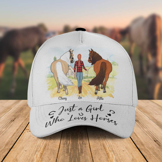 Personalized Cap For Horse Lovers Girl With Horses