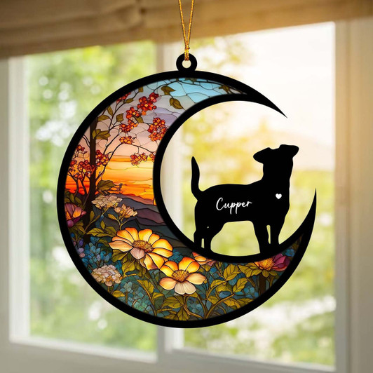 Personalized Dog Loss Memorial Ornament Custom Suncatcher Ornament Personalized Dog Loss Memorial Ornament Custom Suncatcher Ornament