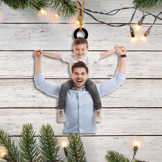 Custom Ornament Dad And Son Personalized Photo Family Gift Custom Ornament Dad And Son Personalized Photo Family Gift