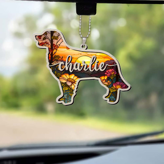 Personalized Dog Shape Acrylic Keychain Car Hanging Ornament