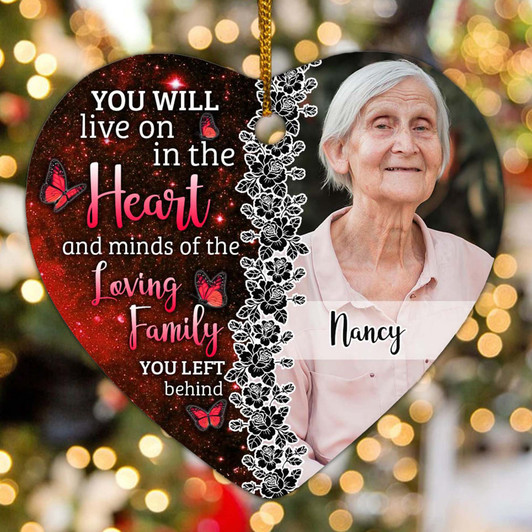 Customized Ceramic Heart-shaped Christmas Memorial Ornament in Loving Remembrance Customized Ceramic Heart-shaped Christmas Memorial Ornament in Loving Remembrance