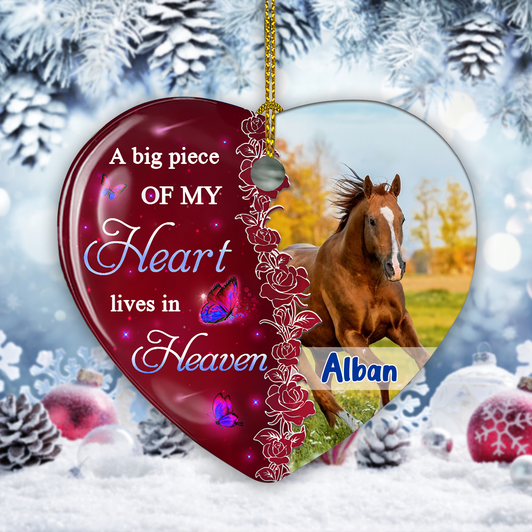 Red Ceramic Memorial Ornament for Horse Lovers, Christmas Memorial Gift to Cherish Red Ceramic Memorial Ornament for Horse Lovers, Christmas Memorial Gift to Cherish