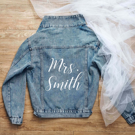 Personalized Denim Jean Jacket Women Wedding Gift For Bride Custom Name Personalized Denim Jean Jacket Women Wedding Gift For Bride Custom Name