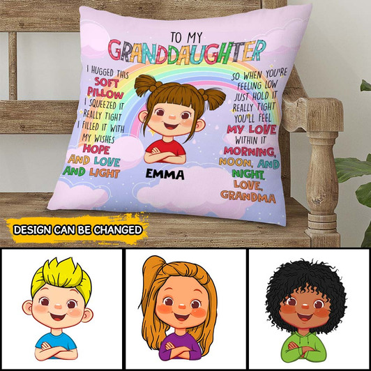 Personalized Pillow Gift From Grandma to Child Home Decor Pillow Personalized Pillow Gift From Grandma to Child Home Decor Pillow