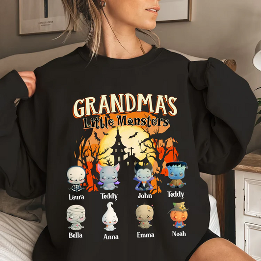 Personalized Grandma's Little of Monsters Sweatshirt Halloween Fall Gift