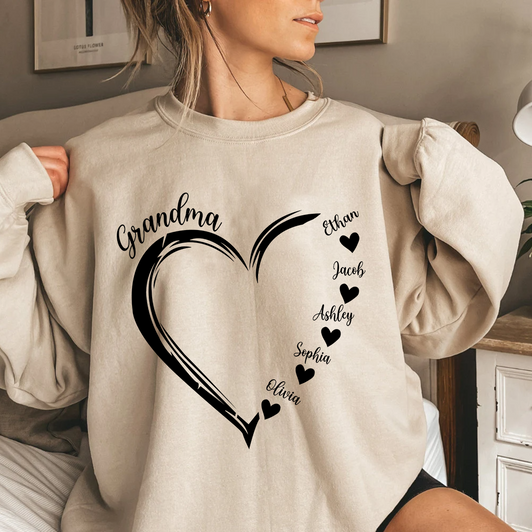 Personalized Christmas Gift Grandma and Grandkids Sweatshirt Personalized Christmas Gift Grandma and Grandkids Sweatshirt