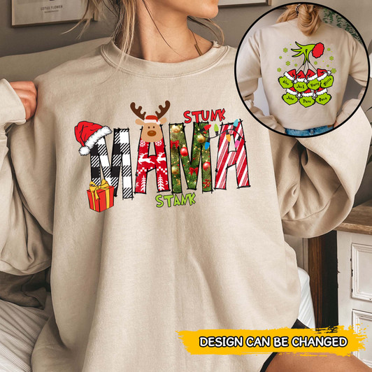 Personalized Christmas Gift for Mom Grandma Custom Mama Nana Sweatshirt Personalized Christmas Gift for Mom Grandma Custom Mama Nana Sweatshirt