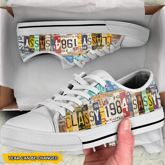 Personalized Birthday Gift 1984 Classy Sassy Men Low Top Shoes Personalized Birthday Gift 1984 Classy Sassy Men Low Top Shoes