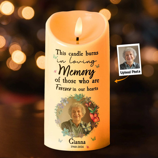 In Loving Memory Candle Led Custom Photo